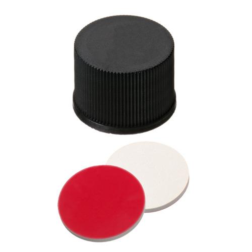 Vial Caps, 13mm for 4mL Vials, Screw Thread Solid Cap w/Nonslit Silicone/PTFE Septa, 100pk, No Vials