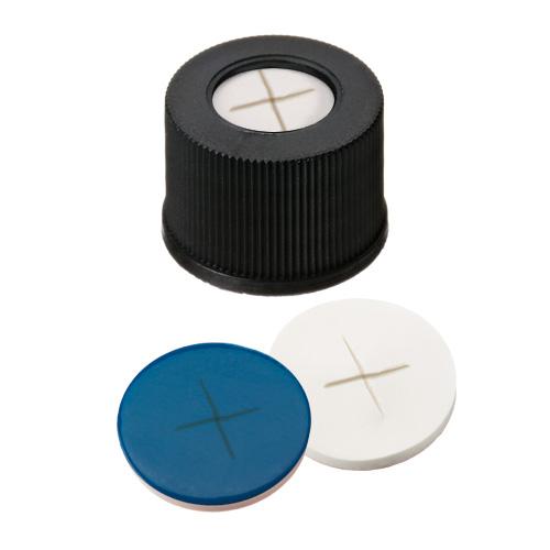 Vial Caps, 13mm for 4mL Vials, Screw Thread w/Pre-slit Silicone/PTFE Septa, 100pk, No Vials